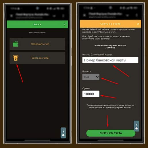 Вывод выигрышей из казино Play Fortuna